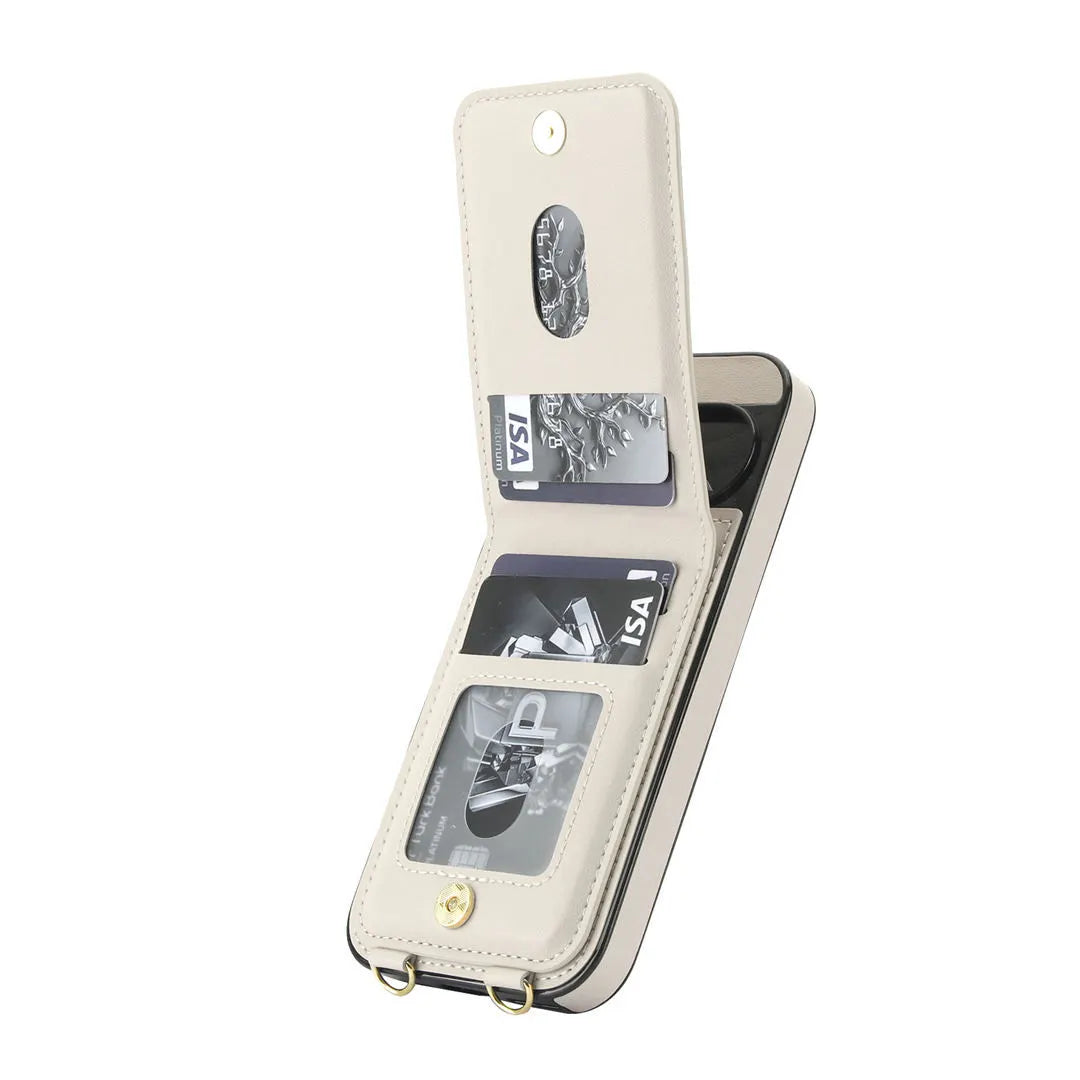 Phone case with 4 card slots on a white background