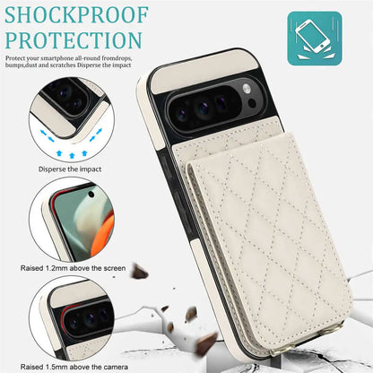 Pixel wallet Phone case with shockproof protection features on a white background