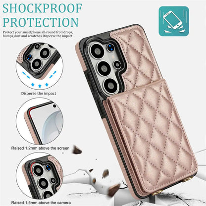 wallet Phone case with quilted design and shockproof protection features on a white background