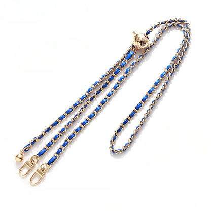 blue phone crossbody phone strap chain on a white background