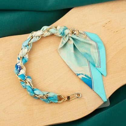 blue waves scalf chain wristlet
