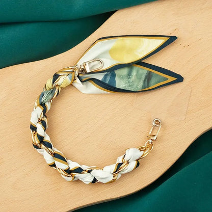 green waves scalf chain wristlet
