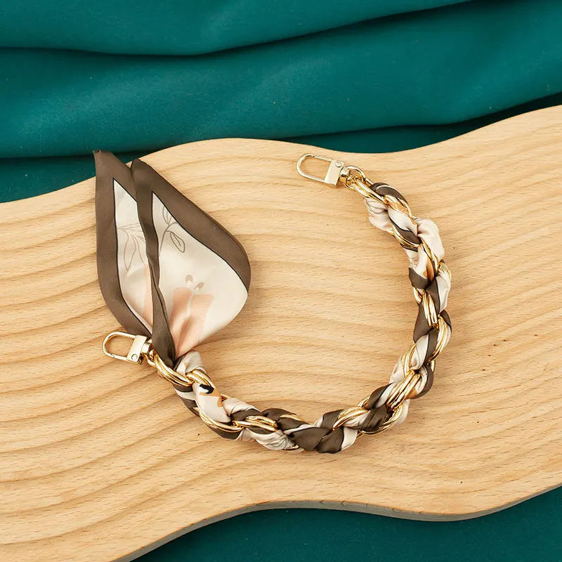 gray scalf chain wristlet