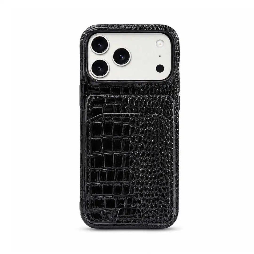 black phone case with black border on a white background