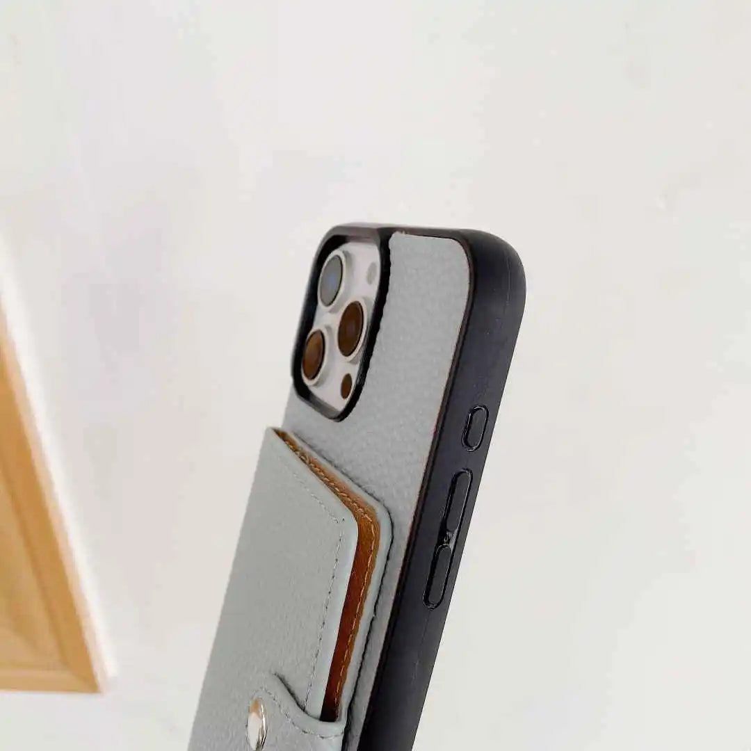 Phone case with card holder on a white background