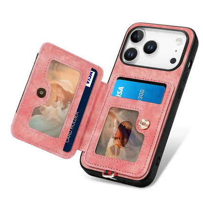 leather iPhone wallet iPhone 17 Pro case with card holders