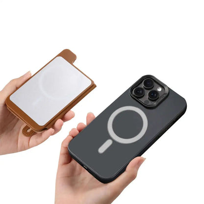 strong magnetic wallet held by a hand on a white background
