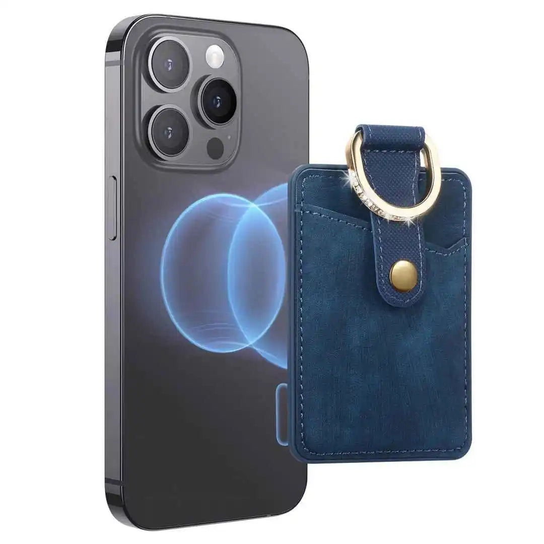 navy leather Phone wallet