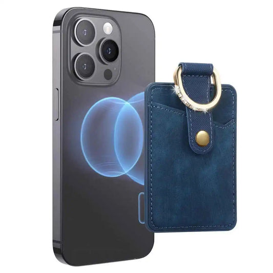 navy leather Phone wallet