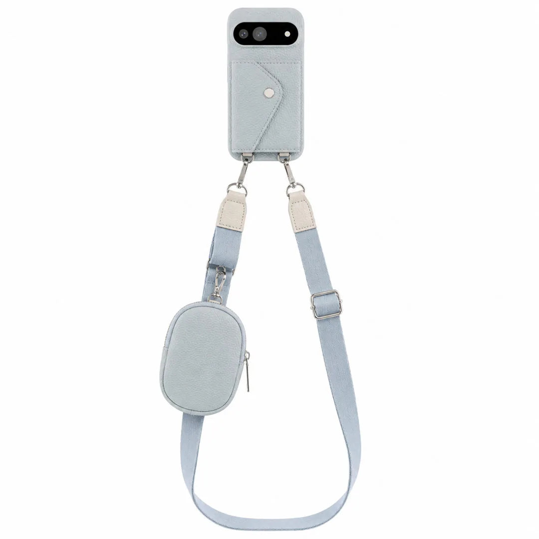 Google Pixel crossbody wallet case with strap and mini pouch product set