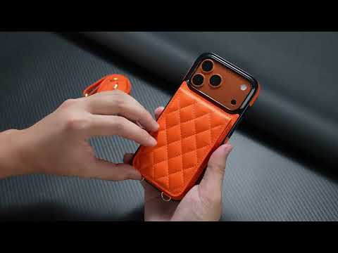 Designer quilted wallet phone case with strap
